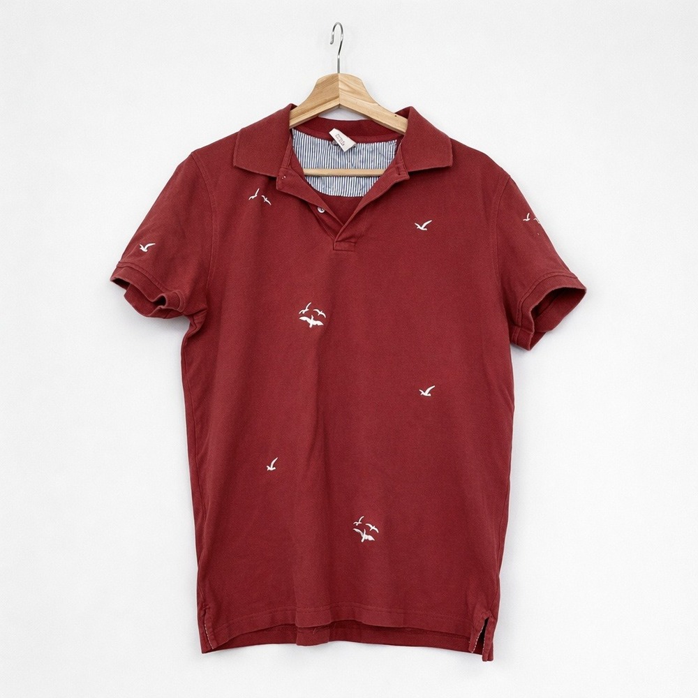 Brooks Brothers Nantucket-Red Seagull Polo Shirt Medium Cotton Preppy Coastal